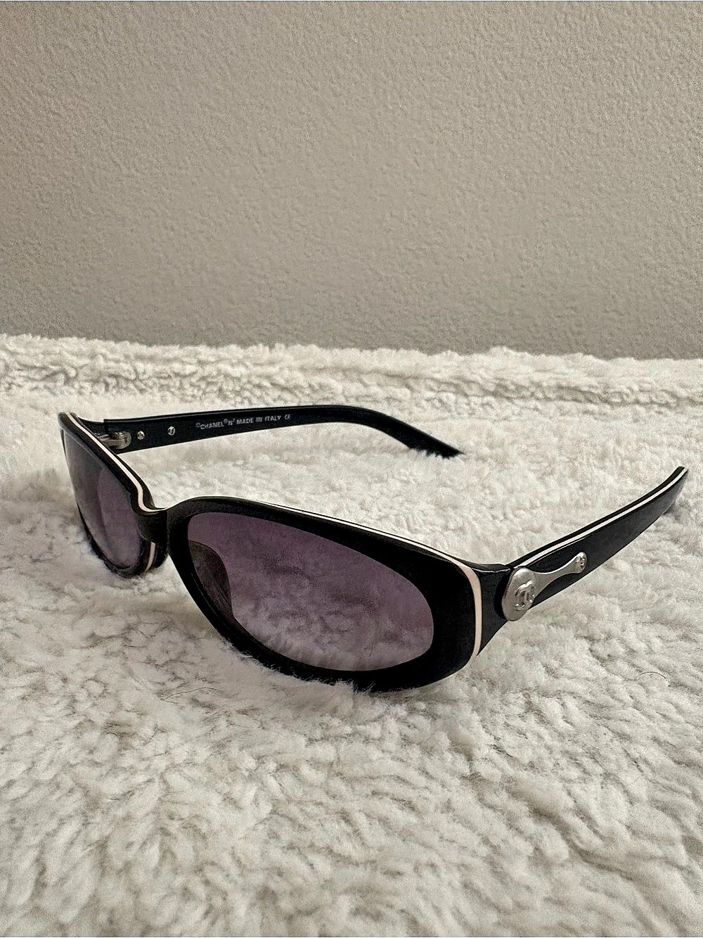 Chanel 4091 C2 Oval Sunglasses Black & Silver Oval Sunglasses